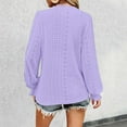 thumbnail image 6 of Womens Shirts Long Sleeved V-Neck Sweater Solid Color Womens Golf Shirt,Purple,M, 6 of 6