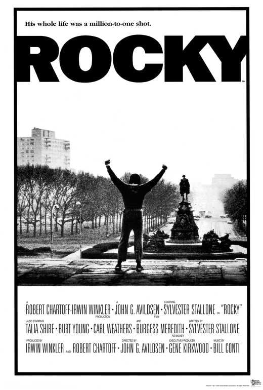 "Rocky " 1 .SYLVESTER STALLONE  Retro Movie Poster Various sizes 
