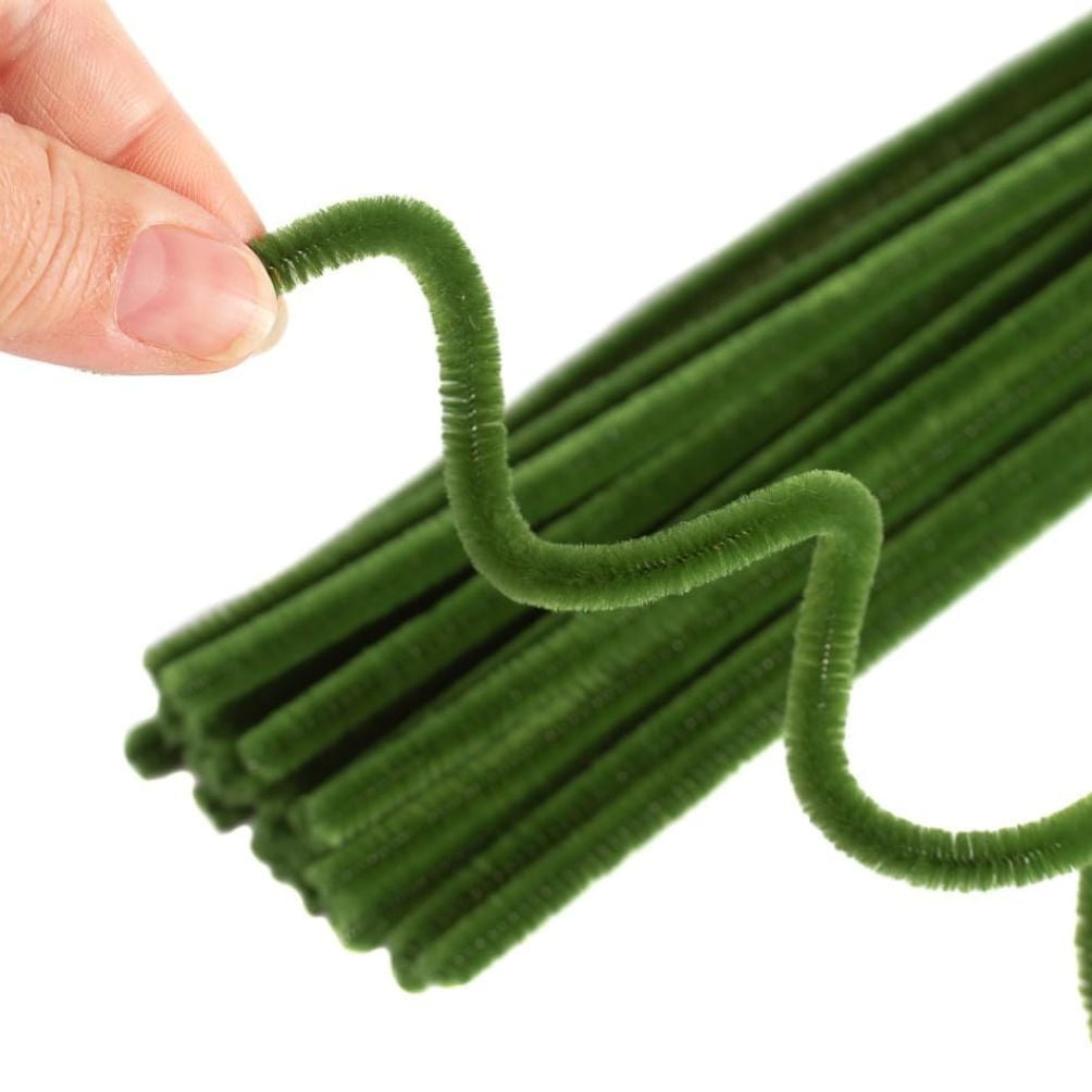 108pc Green Extra Long Pipe Cleaners - for Crafts and Christmas - Factory Direct Craft