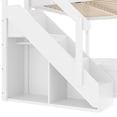 thumbnail image 5 of Harper & Bright Designs Full Size Loft Bed with Built-in Wardrobe and Shelves, Wood Loft Bed with Guardrails and Stairs, Light White, 5 of 12