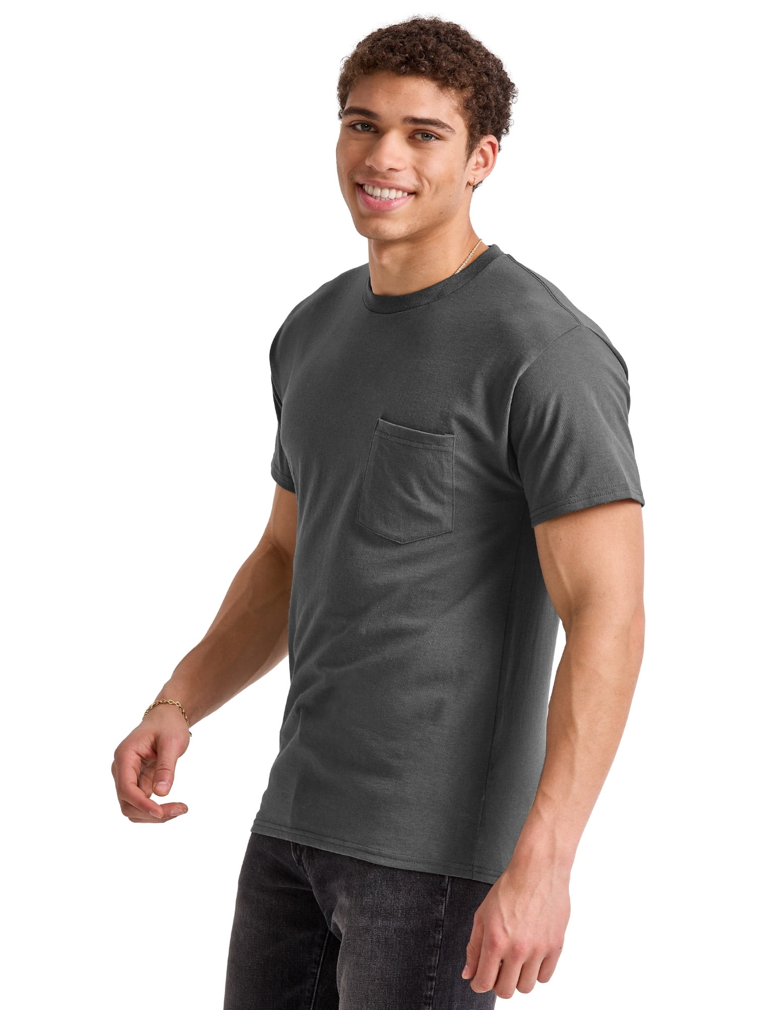 Hanes Men's Pocket T-Shirt Cotton Short Sleeve Tee Crewneck Classic Fit Essentials, Sizes S-3XL