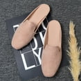 thumbnail image 2 of Women's Solid Suede Square Toe Flat Mule Shoes-Closed Toe Slip-On Sandals, 2 of 4