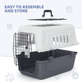 thumbnail image 5 of Magshion 22" Pet Carrier Cage Portable Travel Transport Box, Hard Sided Dog Cat Kennel with Handle and 2 Doors, Airline Approved, White/Grey, 5 of 7