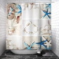 thumbnail image 3 of 4pcs Set Starfish Shower Curtain Pedestal Rug Lid Toilet Cover Mat Non Slip Bath Mat, 3 of 11
