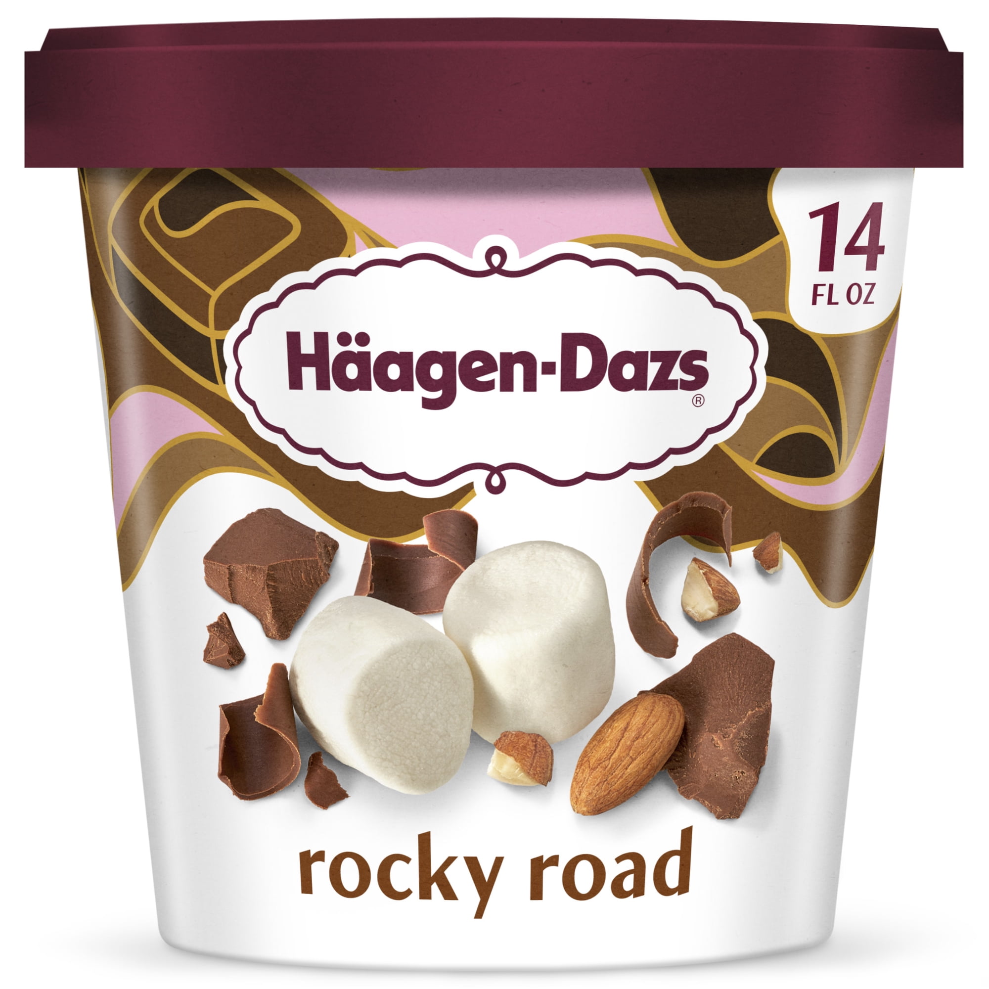 Haagen Dazs Rocky Road Ice Cream, Gluten Free, Kosher, 14 oz