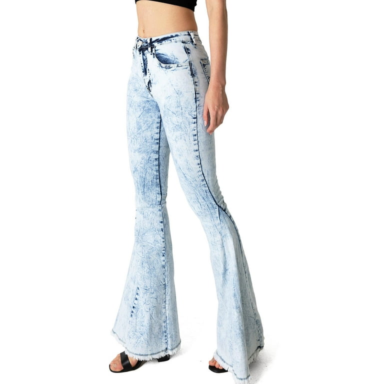 Saints & Hearts Womens Juniors High Rise 90s Acid Denim Wash Saints & Hearts Womens Juniors High Rise 90s Acid Denim Wash