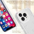 thumbnail image 3 of Cute Coquette Bow Phone Case for iPhone 15 Pro Max 6.7", Clear Aesthetic White Ribbon Bowknot Pattern Print Design Case Transparent Protective Funda Shockproof Soft TPU Women Girls Cover, 3 of 5