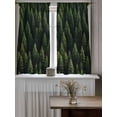 thumbnail image 4 of Dark Green Forest Curtains 54 Inch Length, Sheer Curtains for Bedroom Living Room Window Pine Trees Modern Mysterious Art Rod Pocket Voile Drapes Kitchen Curtains Small Half Window 52"x54" 2 Panels, 4 of 6