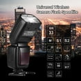 thumbnail image 3 of Lámpara de flash Luz de flash de cámara inalámbrica universal Speedlite GN33 Pantalla LCD para cámaras DSLR TOMSHOO Lámpara flash, 3 of 7