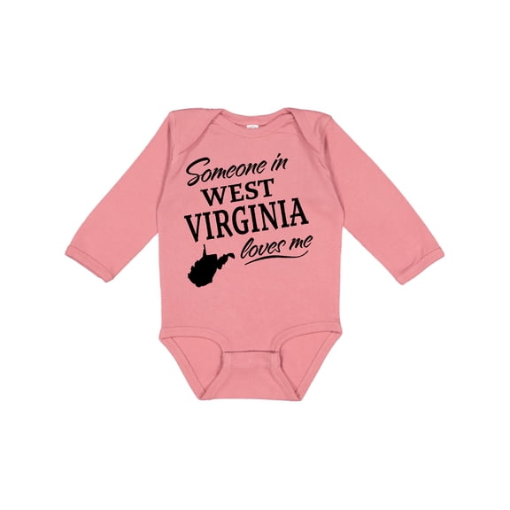 Inktastic Someone in West Virginia Loves Me Boys or Girls Long Sleeve Baby Bodysuit