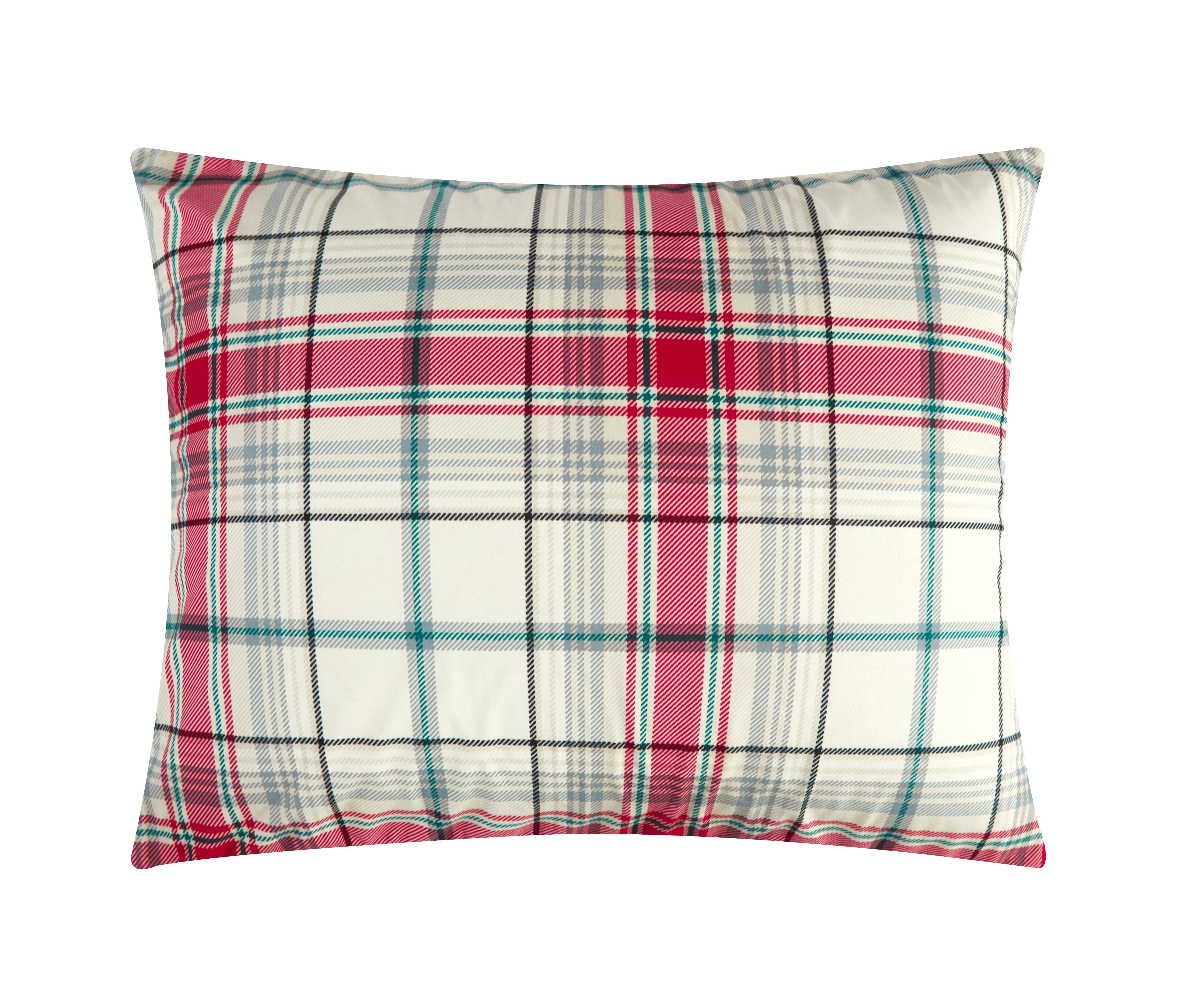 Mainstays Cozy Flannel Reverse to Super Soft Sherpa 3 Piece Comforter Set, King, Red and Green Plaid