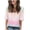 Pink, variant on Tops for Women Gradient Color Fashion Tees Casual Neck Loose Cute T Shirt Five Quarter Sleeved Ladies Top