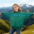 thumbnail image 2 of Girls Hoodies Casual Long Sleeve Warm Pullover Tops Baggy Fashion Cute Streetwear Sweatshirts with Pockets,6-12 Months 12-24 Months 2t 3t 4t 5t 6t 7t 8t 9t Children Dark Green 10-11 Years, 2 of 6