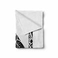 thumbnail image 2 of Letter N Soft Flannel Fleece Blanket, Black and White Floral Arrangement Pattern Flowers Petals Stalks and Leaves Print, Cozy Plush for Indoor and Outdoor Use, 50" x 70", Black White, by Ambesonne, 2 of 6
