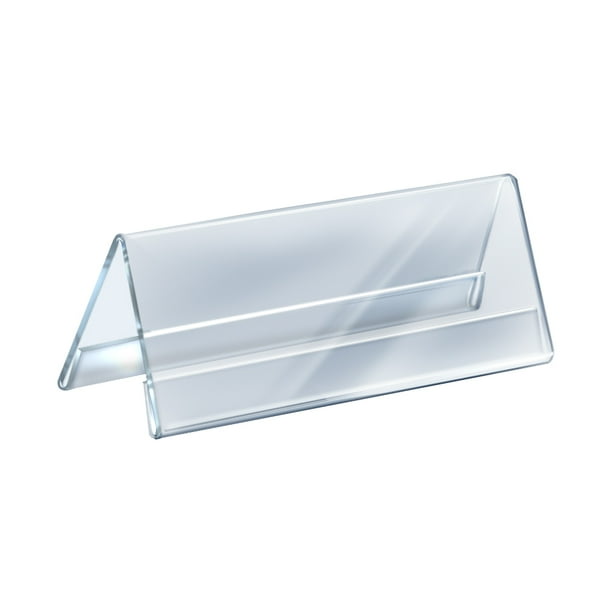Azar Displays 2Sided Acrylic Nameplates, 4 1/4" x 11", Clear, Pack Of