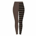 thumbnail image 3 of Feancey Womens Seamless Workout Leggings Halloween Striped Print Yoga Pants Holiday Casual High Waist Tummy Control Skinny Tights Brown 3XL, 3 of 10