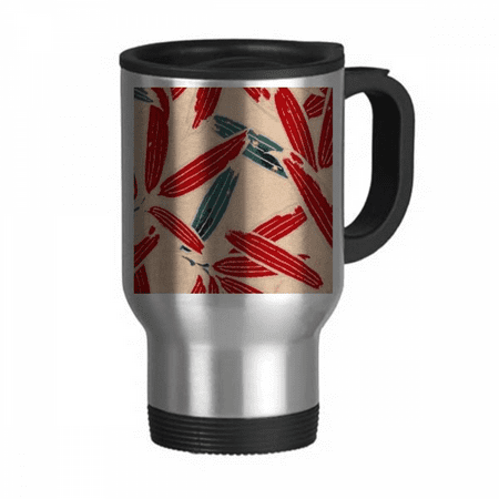 

Japanese Ukiyoe Red Blue Pattern Travel Mug Flip Lid Stainless Steel Cup Car Tumbler Thermos
