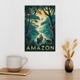 thumbnail image 3 of Tropical Amazon Classic Poster Retro Brazil Cityscape with Rivers & Lush Nature Canvas Poster, 3 of 8