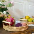 thumbnail image 5 of Opvise Wicker Fruit Tray Round Anti-deformed Rattan Enjoy Refreshments Wicker Serving Tray for Home S, 5 of 8