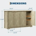 thumbnail image 2 of Fluted Modern Sideboard  with Doors & Shelves, Wood Storage Console Coffee Bar Wine Bar Cabinet Table for Living Room, Entryway, Hallway, 2 of 8
