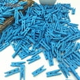 thumbnail image 1 of Trayknick 100Pcs Mini Multicolor Wooden Clothes Photo Paper Peg Clothespin Craft Clips Blue 100, 1 of 13
