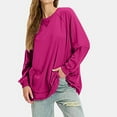 thumbnail image 7 of Drses Womens Oversized Long Sleeve Shirts Crewneck Casual Lightweight Pullover Tunic Tops With Pockets Fall Outfits, 7 of 7