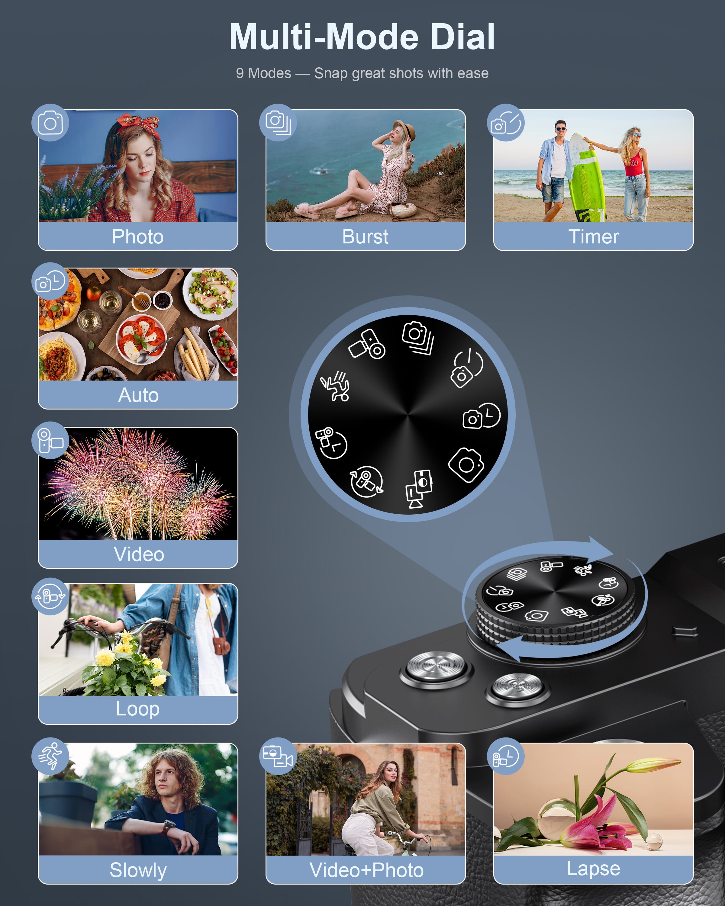 MARVUE 8K Digital Cameras for Photography WiFi Autofocus 88MP 18X Zoom Vlogging Camera for Youtube with 3" 180° Flip Screen, 64GB Card
