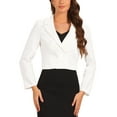 thumbnail image 1 of Chaqueta Blazer Corto INSPIRE CHIC para Mujer con Solapa Notch, Blazers Casual de Oficina L Blanca, 1 of 1