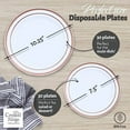 thumbnail image 2 of Crystal Ridge Tableware 60 Pieces White Plastic Disposable Plates - Premium Heavy-Duty 30 Dinner Plates & 30 Salad Plates with Rose Gold Rim Ideal for Party, Birthday and Special Events, 2 of 6