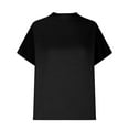 thumbnail image 7 of cfhntfmh Womens Tops Short Sleeve Casual Summer Blouses Solid Color Mock Neck Tunic Shirts Fashion, 7 of 7