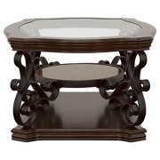 Laney 1-shelf Glass Top Rectangular Coffee Table Deep Merlot