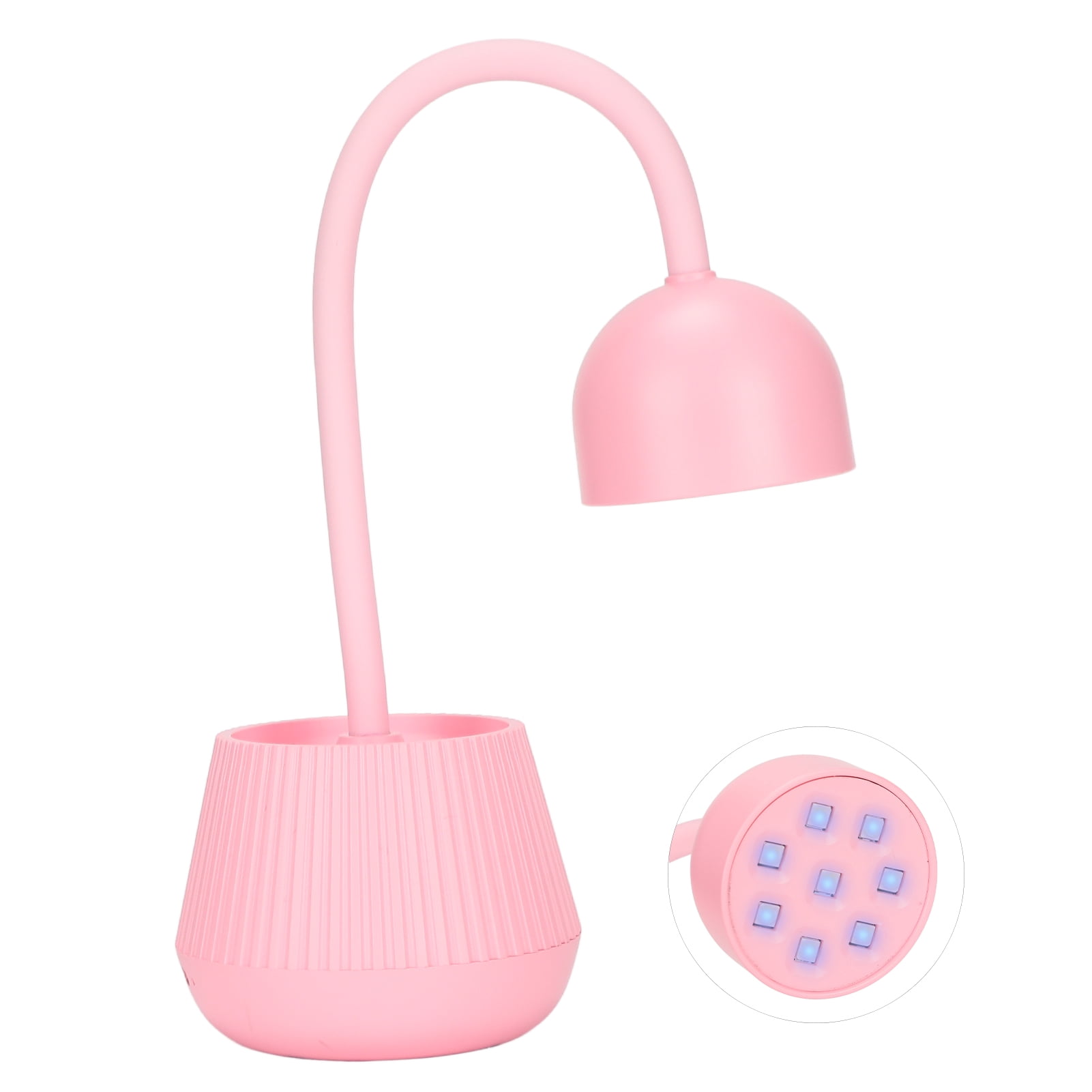 Xirurus 24W Desk Type Gel Polish Dryer Rotatable UV Nail Lamp Fast Drying Rechargeable Nail Curing Machine Pink