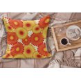 thumbnail image 2 of Orange Fluffy Throw Pillow Cushion Cover, Gerbera Flowers Petals in Graphic Style Vibrant Summer Nature Design, Decorative Square Accent Pillow Case, 26" x 26", Orange Yellow Scarlet, by Ambesonne, 2 of 5