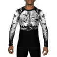thumbnail image 2 of Raven Fightwear Men's Dragon & Tiger Jiu Jitsu BJJ Rash Guard MMA Black Edition, 2 of 3