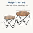 thumbnail image 3 of CONCETTA Small Round Coffee Table Set of 2, Nesting Side Tables for Living Room or Bedroom, Modern Accent End Tables,Rust, 3 of 9