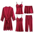 thumbnail image 3 of HBGVBA Womens 5 Piece Casual Pajama Set 5 Piece Loungewear Set Thin Camisole And Robe Home Outfit Summer Homewear, 3 of 3