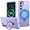 Purple, variant on Phone Case for Samsung Galaxy S24 Ultra 6.8 inches, 360° Rotatable Magnetic Ring Stand [Compatible with MagSafe] [Military Grade Protection] Shockproof Phone Covers for Women Men(White)
