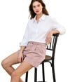 thumbnail image 7 of Stralyhd Womens Shorts Casual Cotton Linen Cargo Short 2026 Summer Vacation Fashion Mid-Rise Shorts Basic Short with Pockets Pink XXXL, 7 of 7