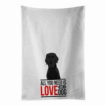 Carolines Treasures WDK3704WTKT 28 x 19 in. Unisex Labrador Retriever Black No.2 White Dish Towels Kitchen Towel - Set of 2