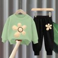 thumbnail image 2 of Paguaki Toddler Baby Girl Clothes Fall Winter Outfits Floral Print Long Sleeve Sweatshirt Pant Sets, 2 of 4