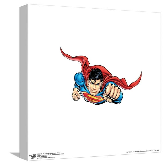 Gallery Pops DC Comics Superman - Flying Canvas Wall Art, Unframed Version, 12" x 12"