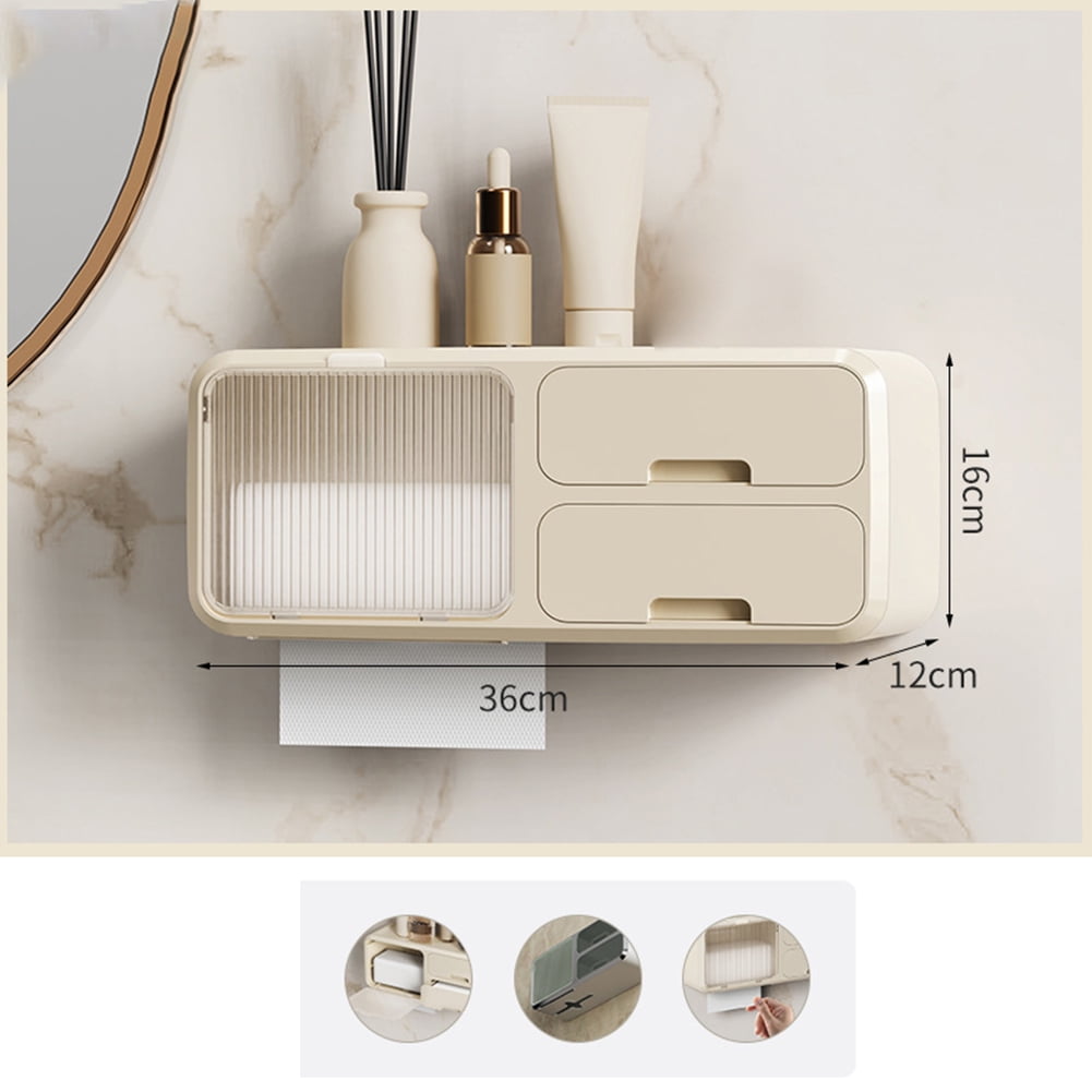 KYAIGUO Bathroom Tissue Storage Box, Bathroom Tissue Box, Plastic