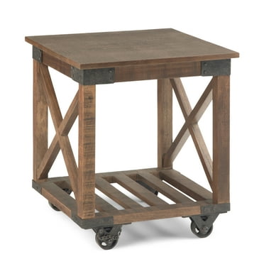 Simpli Home Harding End Table in Dark Brown
