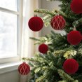 thumbnail image 5 of Christmas Decorations 6 PCS Flocked Christmas Balls Ornaments Set Multiple Styles Of Christmas Tree Decorations, 5 of 9