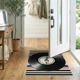 thumbnail image 2 of ODIKA 2'x3' Washable Accent Rug Disc Record Cd Vinyl Vintage Music Theme Treble Clef Center Striped for Bedroom, Nursery, RV, Pet Friendly, Bedside Mat, 2 of 7