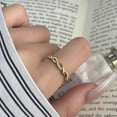 thumbnail image 5 of 14K Gold Filled Rings for Women Thin Golden Thumb Pinky Finger Ring Rhinestone Ring Stackable Spiral Pattern Band Jewelry Gift for Birthday Valentine Gold Size 6, 5 of 9
