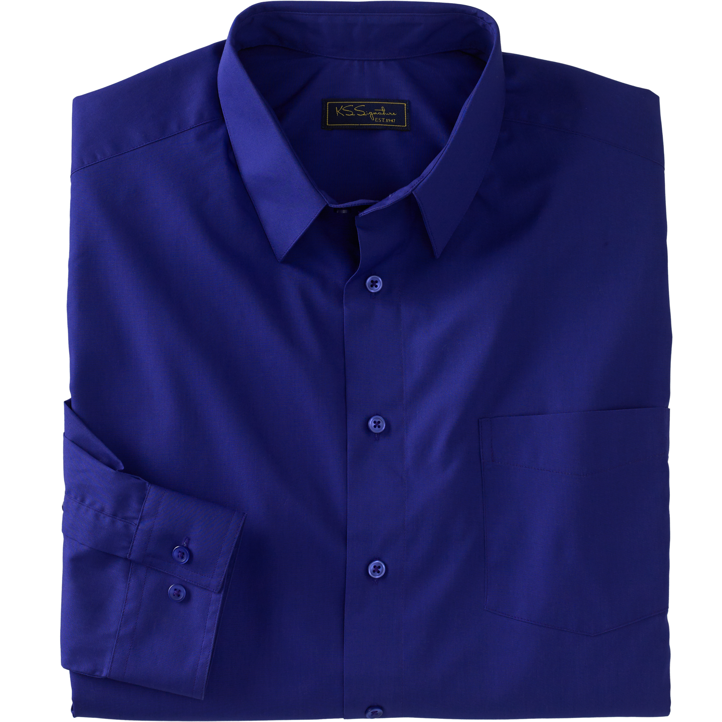Royal Blue 24 35//6 Big KS Signature by Kingsize Mens Big /& Tall Wrinkle-Resistant Oxford Dress Shirt
