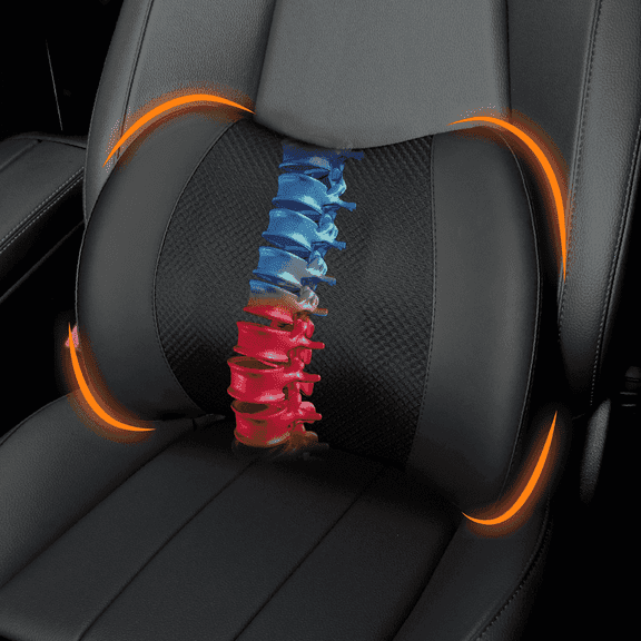 ZYQ Memory Foam Ergonomic Backrests, Back Pain Relief for Car, Office Chair, Wheelchair - Black