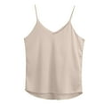 thumbnail image 3 of SNKSDGM Female Womens Tank Tops Plus Size Graphic Workout Tank Tops Women Open Back Summer V Neck Tank Tops for Women Silk Satin Summer Sleeveless Camisole Straps Top M, 3 of 3