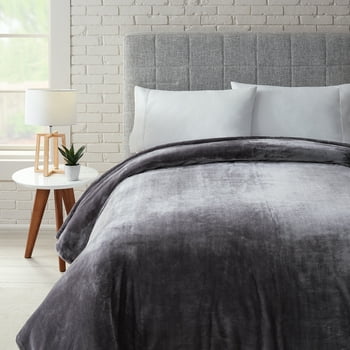 Better Homes & Gardens Luxury Velvet Plush Blanket, Full/Queen, Gray